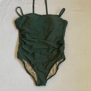 KONA SOL  Forest Green Textured One-Piece Swimsuit